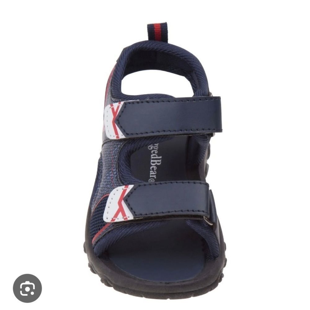 Rugged Bear Boys' 4 Double Hook & Loop Open Toe Sport Sandals - New